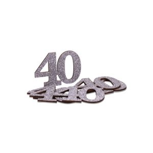 Tischdekorationen zum 40. Jahrestag - Silber - 6er-Pack Tischdekorationen zum 40. Jahrestag - Silber - 6er-Pack
