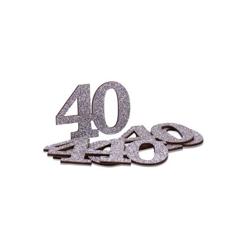 Tischdekorationen zum 40. Jahrestag - Silber - 6er-Pack Tischdekorationen zum 40. Jahrestag - Silber - 6er-Pack