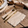 Servietten - Braun mit Goldrand - 16er-Packung Servietten - Braun mit Goldrand - 16er-Packung