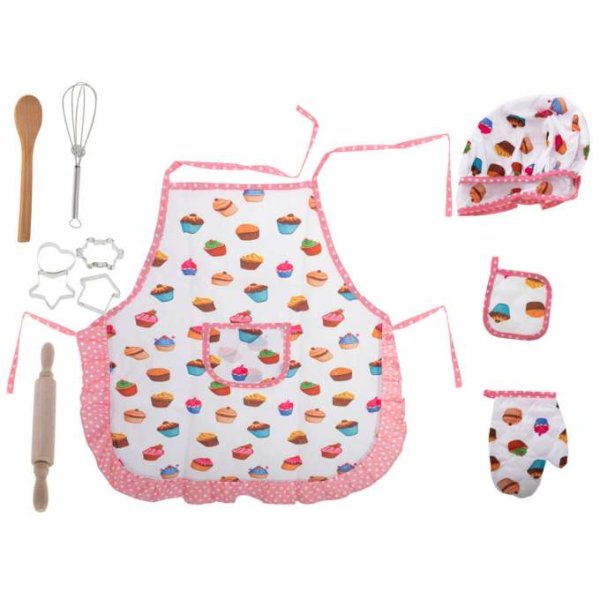 Kochset für Kinder mit Schürze, Kochmütze und Zubehör Kochset für Kinder mit Schürze, Kochmütze und Zubehör