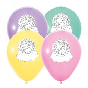 Ballonstrauß - Fröhliche Party-Einhörner - Mix - 8er-Pack Ballonstrauß - Fröhliche Party-Einhörner - Mix - 8er-Pack