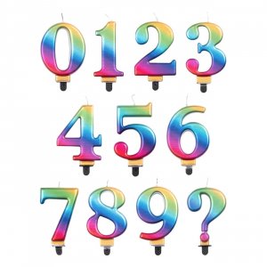 Zahlenkerze - Metallic - Regenbogen - Nummer 8 Zahlenkerze - Metallic - Regenbogen - Nummer 8