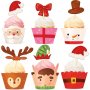 Cupcake-F�rmchen und Kuchenspie�er - Weihnachtsmotiv - 12er-Pack