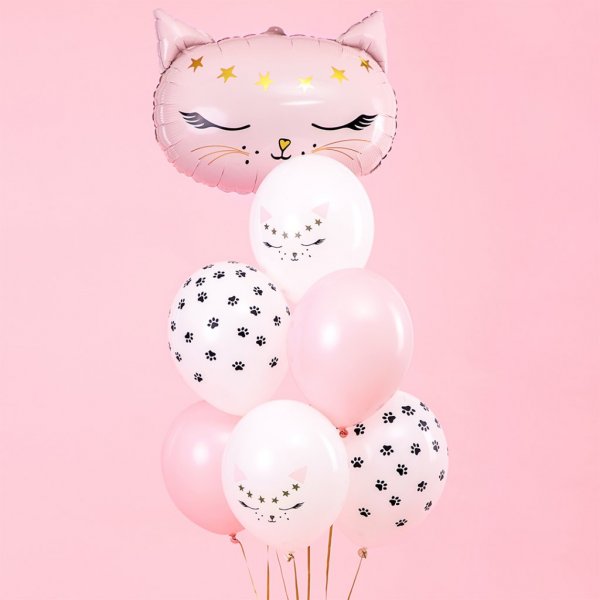 Ballonstrauß - Cat Party - 6er-Pack Ballonstrauß - Cat Party - 6er-Pack