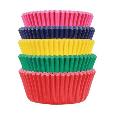 Muffinformen - Mini - Mix - Rot, Gr�n, Gelb, Blau, Rosa - 100er-Packung - PME