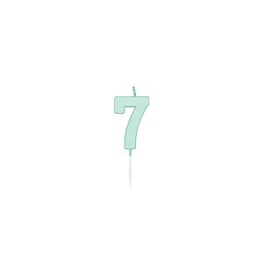 Kuchenkerze - Pastellmint - Nummer 7 - 4,5 cm Kuchenkerze - Pastellmint - Nummer 7 - 4,5 cm