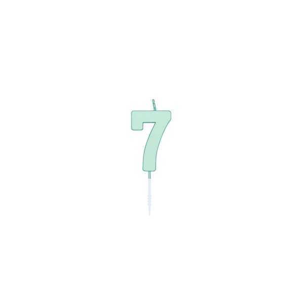 Kuchenkerze - Pastellmint - Nummer 7 - 4,5 cm Kuchenkerze - Pastellmint - Nummer 7 - 4,5 cm