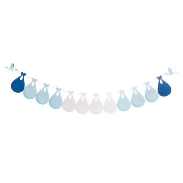 Girlande - Babyparty - Wei�/Hellblau - St�rche