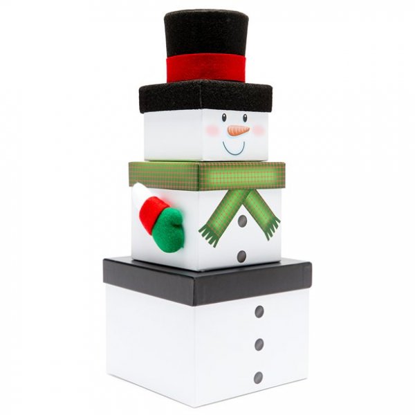 Stapelbare Geschenkboxen - Schneemann - 3er-Pack Stapelbare Geschenkboxen - Schneemann - 3er-Pack