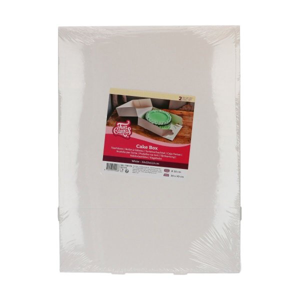 Kuchenkarton Weiß - 2er-Pack - 32 x 32 x 11,5 cm - FunCakes Kuchenkarton Weiß - 2er-Pack - 32 x 32 x 11,5 cm - FunCakes