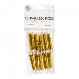 Getränkeschirme - Goldmetallic - 10er-Packung Getränkeschirme - Goldmetallic - 10er-Packung