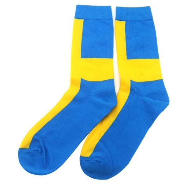 Schwedische Socken blau/gelb Größe 38-45 - 1 Paar Schwedische Socken blau/gelb Größe 38-45 - 1 Paar