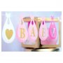 Girlande - Babyparty - Wei�/Hellrosa - St�rche