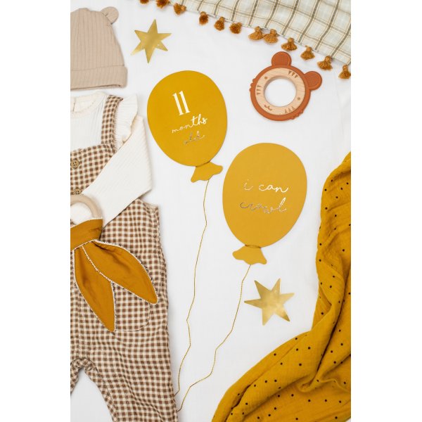 Ballonfrmige Karten fr Baby-Meilensteine