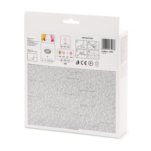 Ballonbogen - 2 m - Rosa/Gold