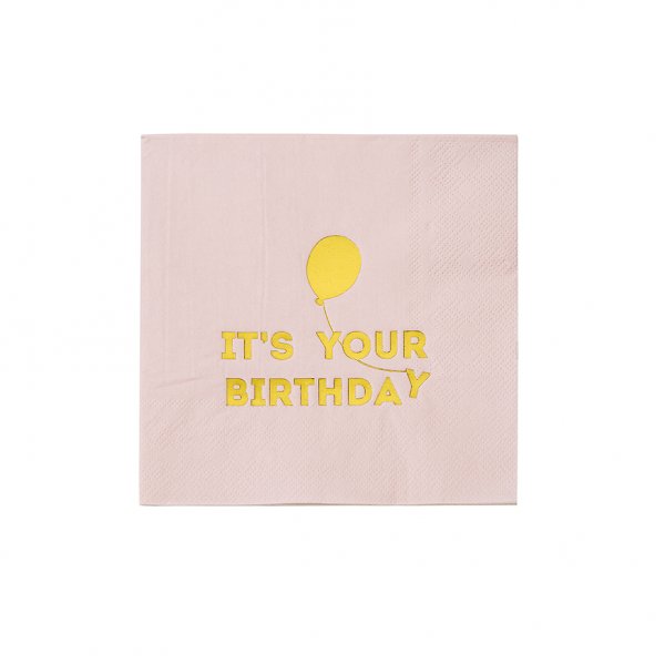 Servietten - Es ist dein Geburtstag - Rosa - 16er-Pack