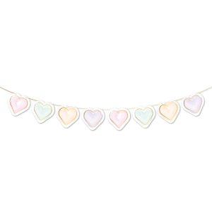 Girlande mit Herzen - Pastell - 2 m Girlande mit Herzen - Pastell - 2 m