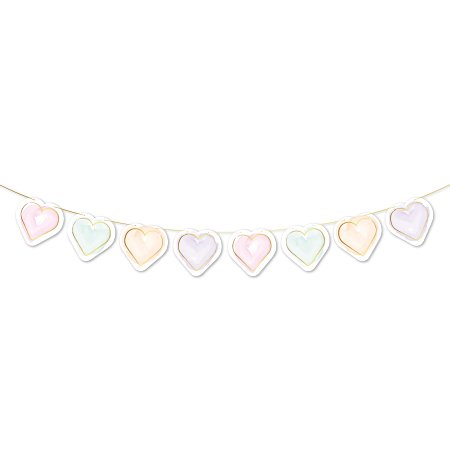 Girlande mit Herzen - Pastell - 2 m Girlande mit Herzen - Pastell - 2 m