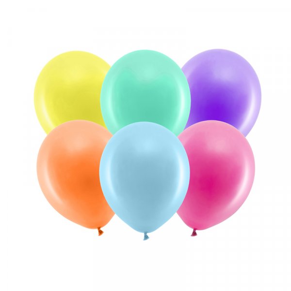 Einfarbige Luftballons - Standard 30 cm - Pastellmischung - 10er-Pack