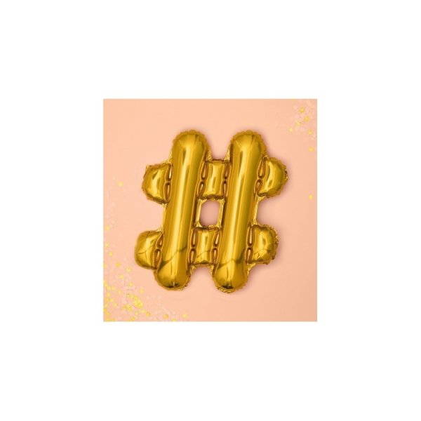 Folienballon Hashtag Gold Folienballon Hashtag Gold