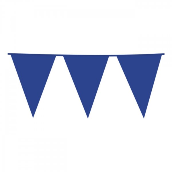 Girlande - Gro�e Wimpel - Blau - 10 m