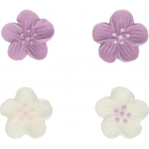 Zuckerdekorationen - Blumen - Lila - Funcakes - 24 Stk Zuckerdekorationen - Blumen - Lila - Funcakes - 24 Stk