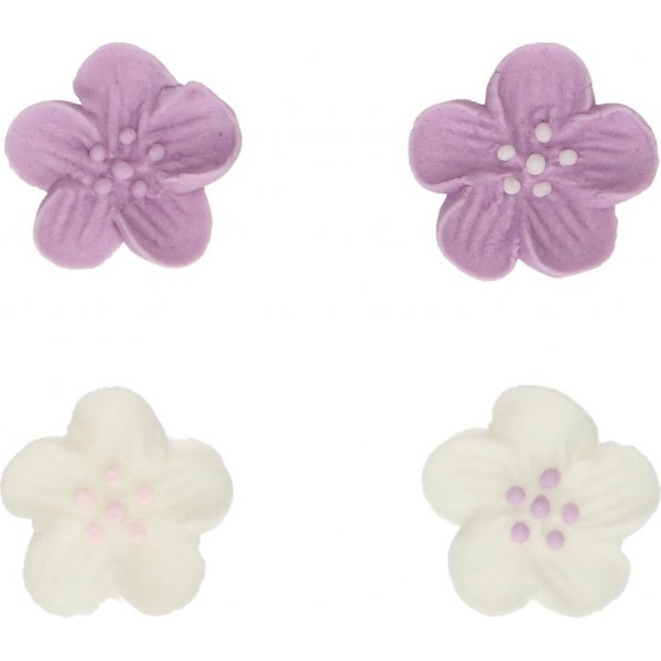 Zuckerdekorationen - Blumen - Lila - Funcakes - 24 Stk Zuckerdekorationen - Blumen - Lila - Funcakes - 24 Stk