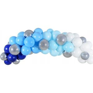 Ballonbogen - 2 m - Blau/Weiß/Silber Ballonbogen - 2 m - Blau/Weiß/Silber