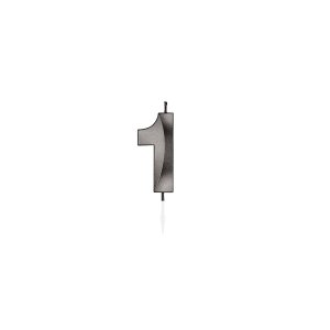 Kuchenkerze - Metallic-Schwarz - Nummer 1 - 6 cm Kuchenkerze - Metallic-Schwarz - Nummer 1 - 6 cm