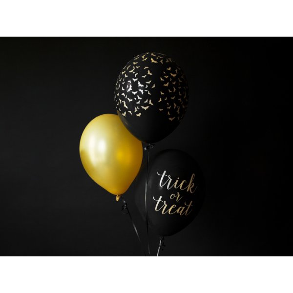 Luftballons - Fledermuse/Gold - 6er-Pack