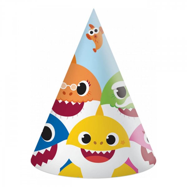 Partyhüte Baby Shark 6er-Pack Partyhüte Baby Shark 6er-Pack