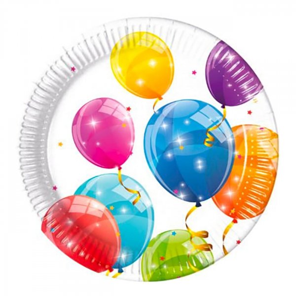 Pappteller, Luftballons 20 cm - 8er-Pack Pappteller, Luftballons 20 cm - 8er-Pack
