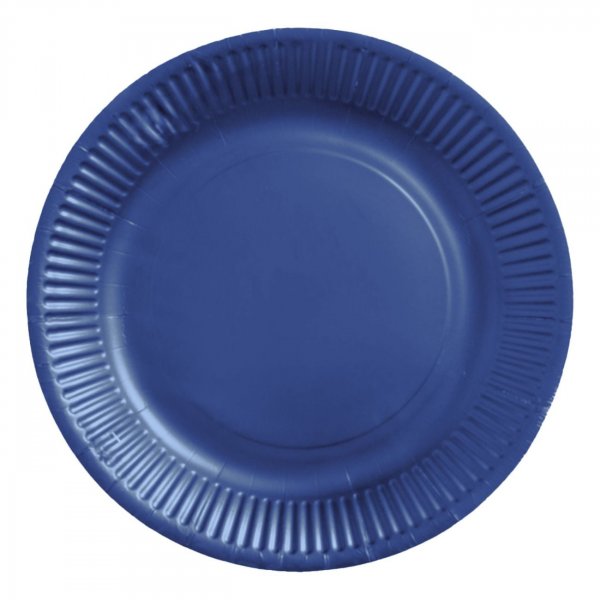 Pappteller - Dunkelblau, 23 cm - 8er-Packung