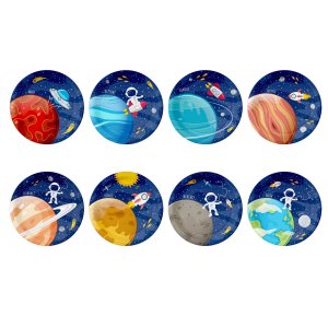 Pappteller - Weltraumkosmos - 8er-Pack