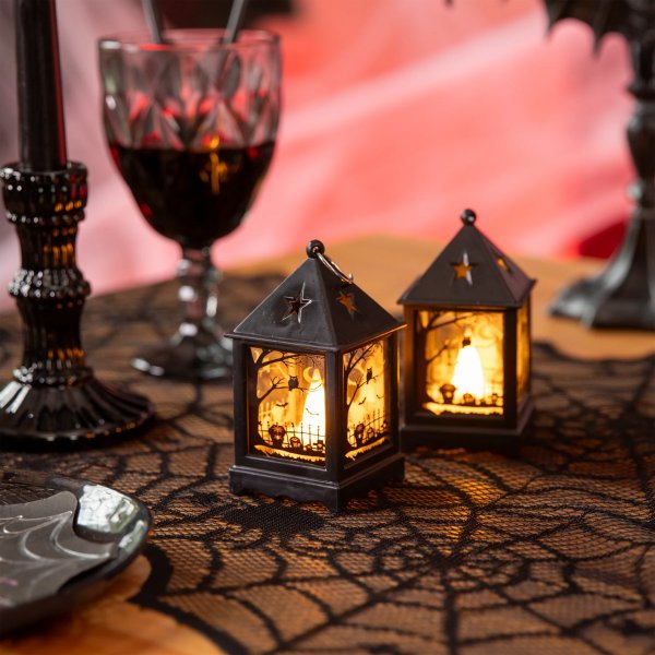 Kleine Kerzenlaterne - LED - Halloween - 12 cm Kleine Kerzenlaterne - LED - Halloween - 12 cm