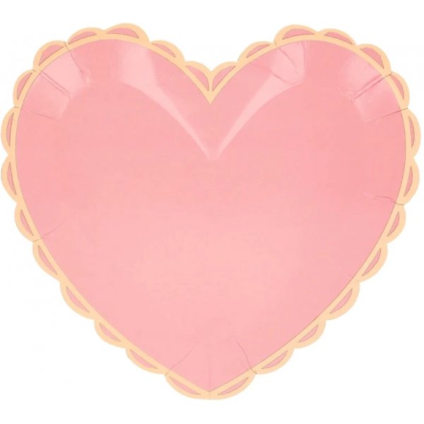 Pappteller - Herzen - Pastellfarben