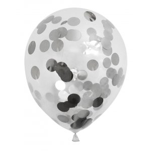 Luftballons - Konfetti Silber - 6er-Pack
