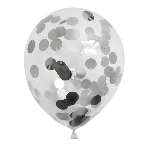 Luftballons - Konfetti Silber - 6er-Pack Luftballons - Konfetti Silber - 6er-Pack