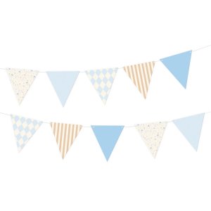 Girlande - Dreiecke - Hellblau/Gold Girlande - Dreiecke - Hellblau/Gold