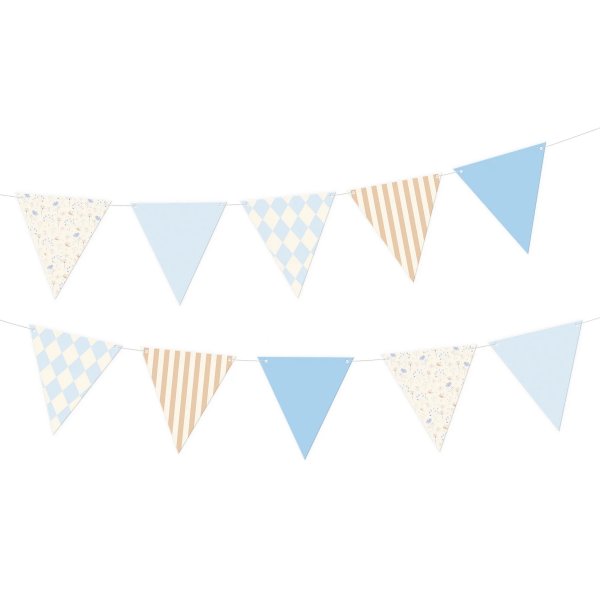 Girlande - Dreiecke - Hellblau/Gold Girlande - Dreiecke - Hellblau/Gold