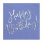 Servietten - Happy B-day - Blau/Irisierend - 20er-Pack