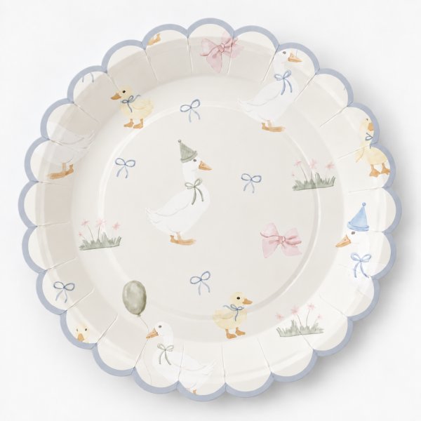 Pappteller - Geburtstagsente - 22 cm - Lavendelblau - 8er-Pack Pappteller - Geburtstagsente - 22 cm - Lavendelblau - 8er-Pack
