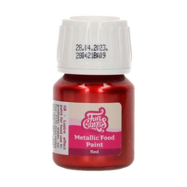 Essbare Farbe - Metallic-Rot - FunCakes - 30 ml Essbare Farbe - Metallic-Rot - FunCakes - 30 ml