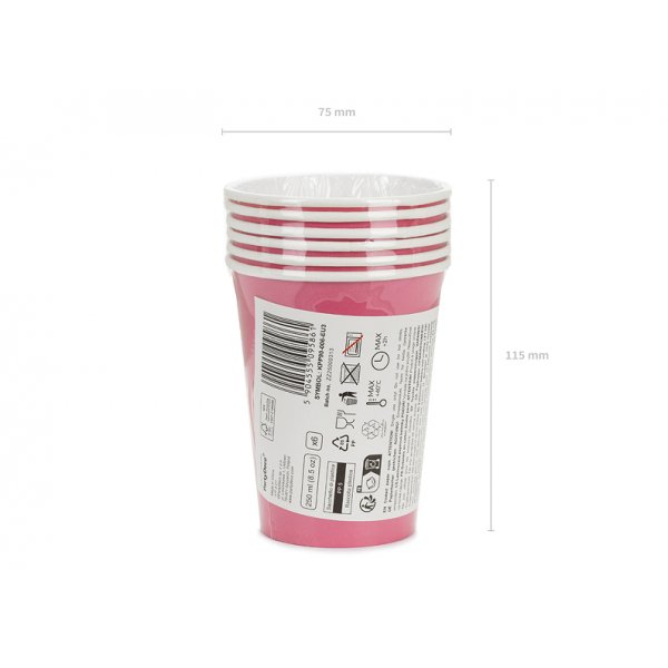 Pappbecher - Dunkelrosa - 250 ml Pappbecher - Dunkelrosa - 250 ml