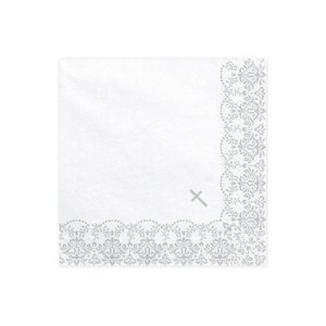 Elegante Servietten mit silbernem Kreuz Elegante Servietten mit silbernem Kreuz