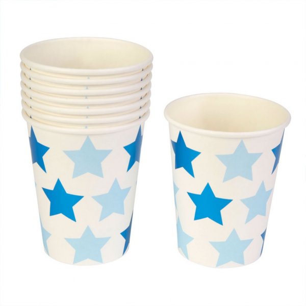 Pappbecher - Sterne - Blau - 8er-Pack Pappbecher - Sterne - Blau - 8er-Pack
