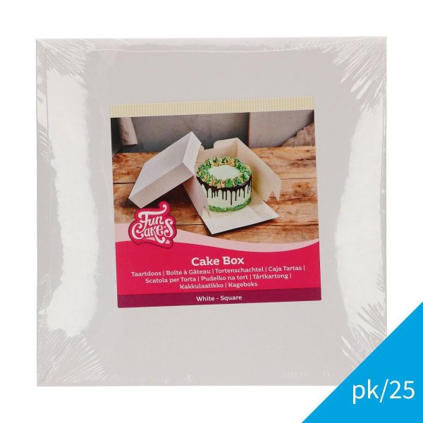 Kuchenkarton Weiß - 28 x 28 x 15 cm - FunCakes Kuchenkarton Weiß - 28 x 28 x 15 cm - FunCakes