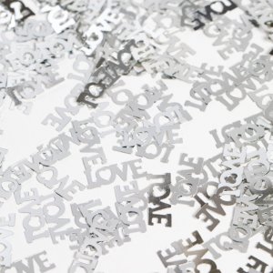 Tischkonfetti - "Liebe" - Silber - 14 Gramm