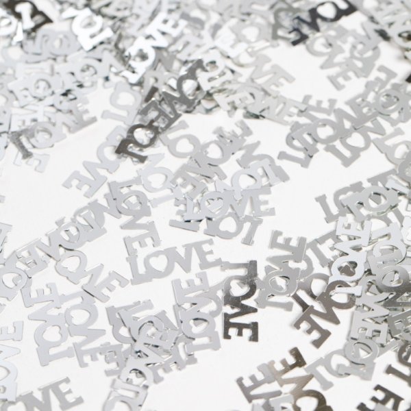 Tischkonfetti - \\\"Liebe\\\" - Silber - 14 Gramm Tischkonfetti - \\\"Liebe\\\" - Silber - 14 Gramm