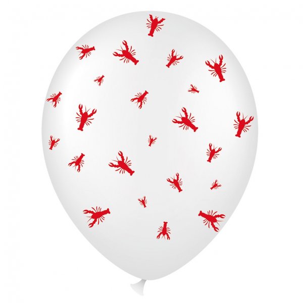 Luftballons - Krabben - Wei - 6er-Pack